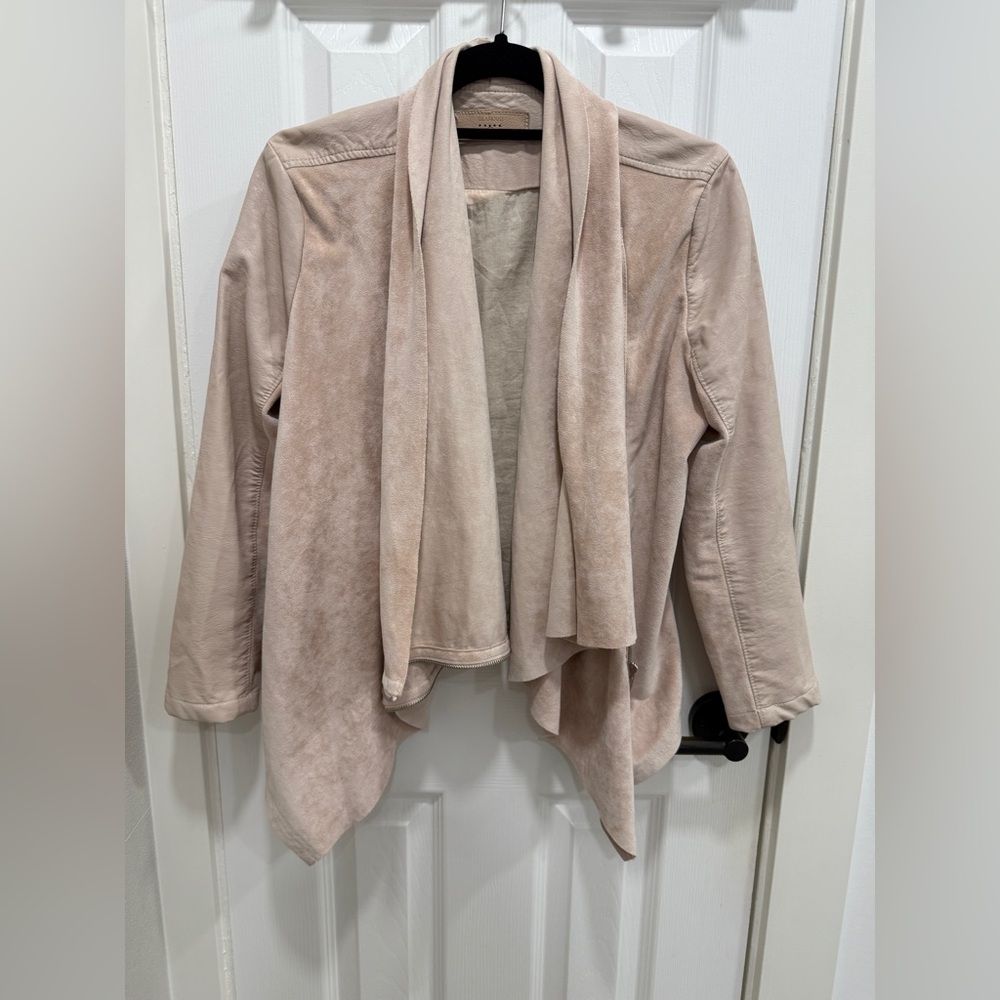 Blank NYC faux suede/ leather cream jacket S